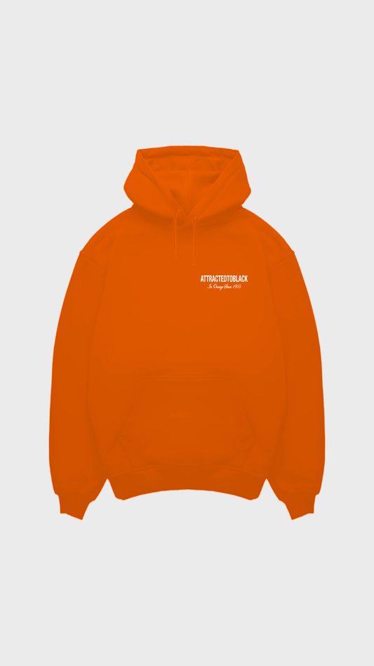 The In Orange Scripted Regular Hoodie