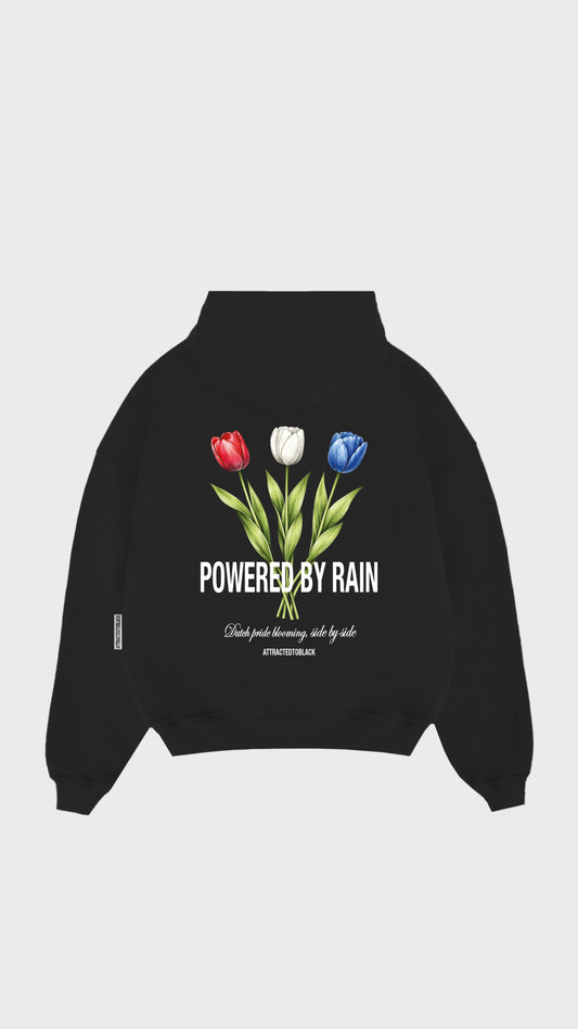 The Powered By Oversized Hoodie - Attractedtoblack